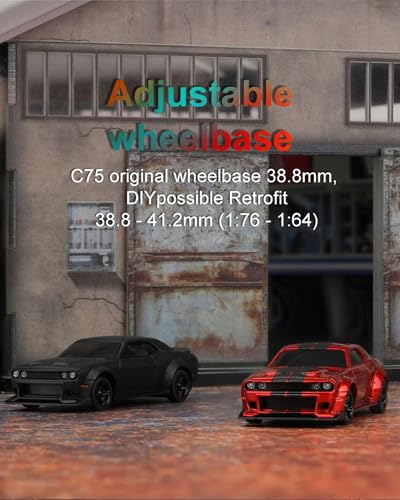 Image of Turbo Racing 1:76 Scale RC Sport Car, 2.4GHZ Remote Control Mini Model Car with Full Proportional RTR for Adults Toys (C75-Red)