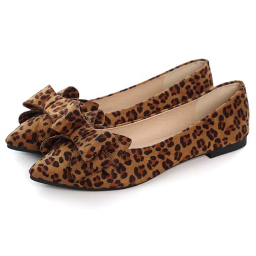 INEELUYI Womens Casual Flats Soft Pointed Toe Bowknot Slip On Dress Flats2