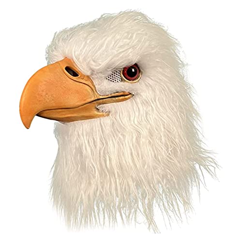 MOLEZU Eagle Head Mask for Adults, White, Realistic Animal Mask for Halloween, Cosplay, and Parties.