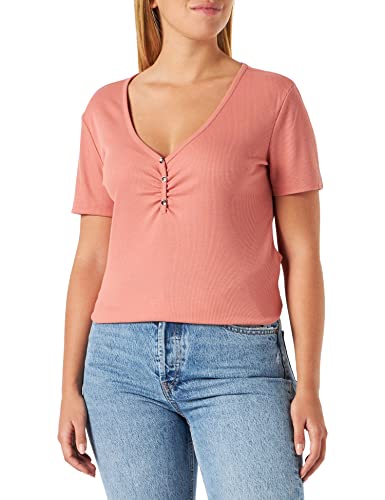 ONLY CARMAKOMA Women's CARTINE SS Placket TOP T-Shirt, Desert Sand, L-50/52 Cover