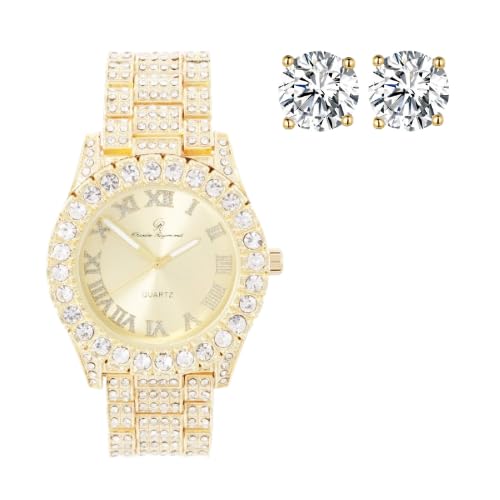 Charles Raymond Mens Silver Big Rocks with Roman Numerals Fully