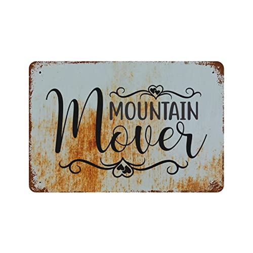 godblessign Mountain Mover Metal Sign Bible Verse Metal Plaque Christian Religious Quotes Jesus Metal Wall Art Plaque Personalized Signs for Living Room Porch Bedroom Housewarming Gift