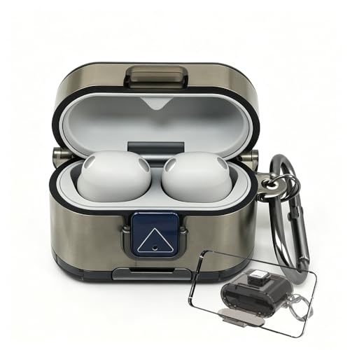 For SONY WF-1000XM6 �p�P�[�X �J�o�[ TPU�� ���b�N�@�\ ���������� ����/��̌^ �N���A�P�[�X ���^ �ϏՌ� ���C�����X�C���z�� �ی�J�o�[ ���΂ݖh�~ WF-1000XM6�Ή� �J���r�i/�X�^���h�@�\�t�� (��̌^-�N���A�u���b�N