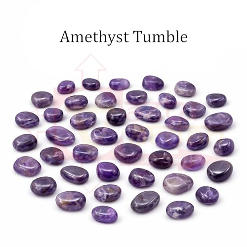 Image of Crystal Amethyst Tumble Stone | 50 gm Tumbled Gemstones | Reiki Healing Stones | Home Decor Pebbles | Aquarium Gravel | Garden & Table Decor