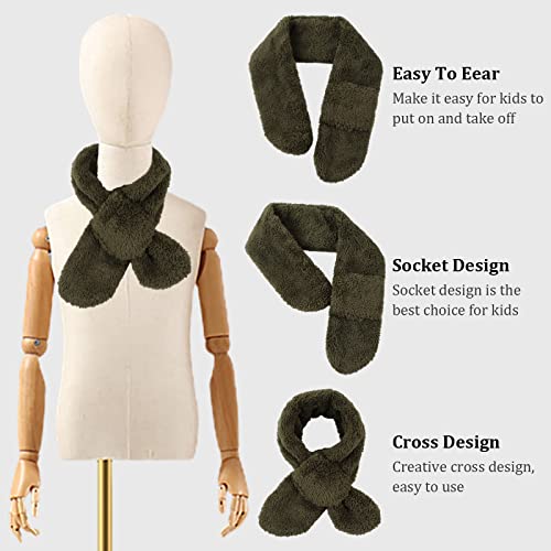 Image of JANGANNSA Fleece Kids Scarf - Warm Winter & Autumn Neck Warmer for Boys & Girls 1-6Y