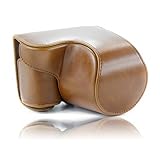 Este sonya5000 de cuero marrón A09 kameratasche con mini trípode es compatible para Sony A5000 & Sony NEX-3 N. de protección, Soft interior de tejidos, para proteger su cámara de golpes y chocante