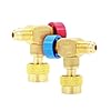 AMISENK Brass 90 Degree Right Angles HVAC Charging Valves For R22 32 R410 HVAC Systems Liquid Refrigerants Charging #3