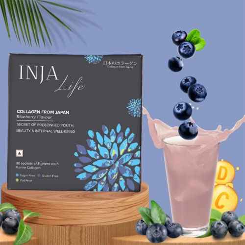 INJA Wellness Life Marine Collagen Supplement For Women, Men, Original Japanese Collagen And Formulation,Healthy Skin And Joints, Hair Growth, No Added Sugar, Blueberry Flavor,... - Image 2
