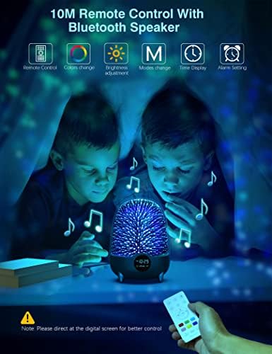 Night Light Bluetooth Speaker,Eyesound 3D Galaxy Bedside Lamps RGB Colour Changing LED,Table Lamp 3000mAh Battery with Remote Control,Desk Nightlight for Bedroom Living Room,Gift for Baby Kids Adults