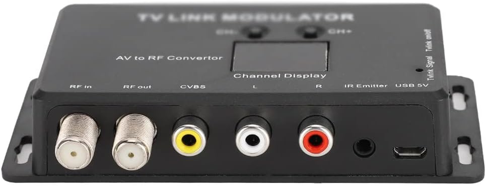 UHF TV Modulator AV to RF Converter IR Extender with 21 Channel Display PAL/NTSC Optional Plastic Black (Color : D) (E)