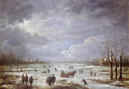 Tableau paysage d'hiver 60x90cm pour habiller un grand mur vide de salon