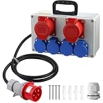 EYPINS – EYPINS Baustromverteiler 16A 4x 230V Schuko-, 2x CEE-Steckdo