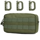 MUCHER Molle Tasche Taktische Hüfttaschen EDC Utility Bauchtasche Hüfttasche mit 3 Haken für Outdoor Wandern Jagdcamping Training (A - Armeegrün)