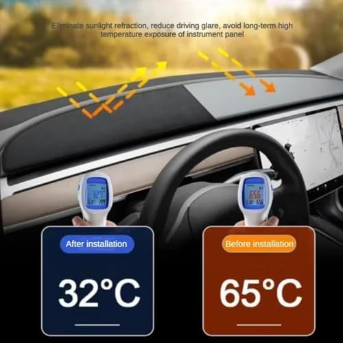 HQQIJOSV Fit For Toyota Estima 2006-2019,Dash Mat Dashboard Cover,Anti-Slip Dash Board Cover,Black Dash Cover Mat,Car Accessories - Image 5