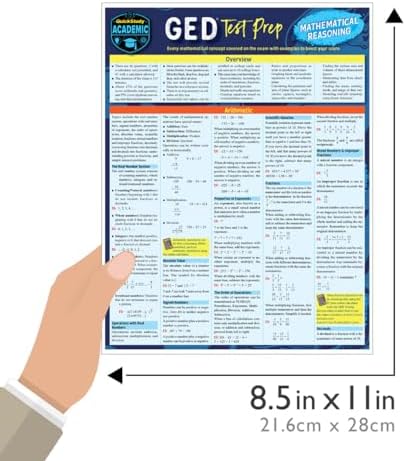 GED Test Prep - Mathematical Reasoning: A Quickstudy Laminated Reference Guide