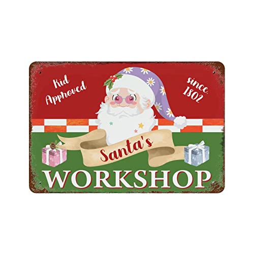 Panneau rétro de Noël 30x45 cm en métal pour décoration murale
