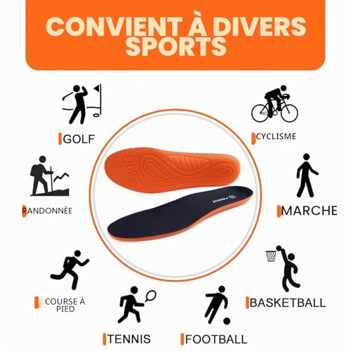 riemot Semelles intérieures pour Homme et Femme, Bleu, 40 – vue 5