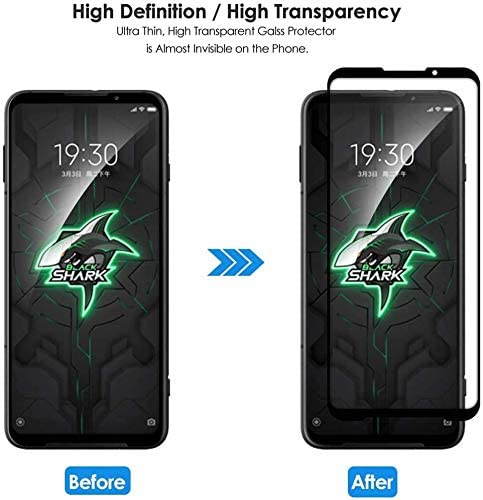 XINKOE[2-Pack] Screen Protector for Xiaomi Black Shark pro, Ultra slim HD  Pro-Fit Premium Tempered Glass Screen Protector -Black