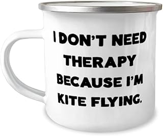 Joke Kite Flying 12oz Camper Mug, I Don't Need Therapy Because I'm, Gifts For Friends, Present From Friends, For Kite Flying, Kite flying kit, Kite flying lessons, Kite flying book, Kite flying video,