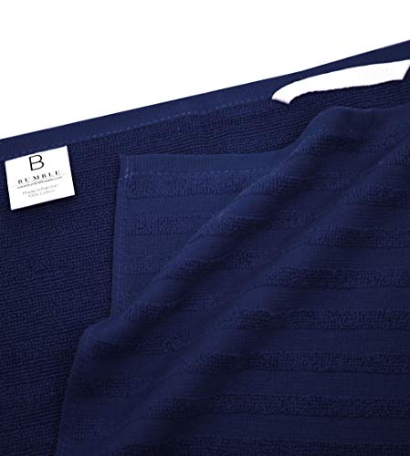 Premium Kitchen Towels 20”x 28”- 6 Pack | Large Cotton Kitchen Towels | Hand Towels for Kitchen | Flat & Terry Towel | Dish Towels | Highly Absorbent Tea Towel with Hanging Loop | Navy Blue Striped - Thumbnail 4
