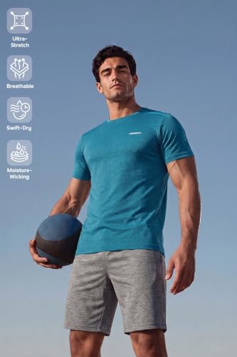 Image of Van Heusen Men's Running T-Shirt | Regular Fit | Crew Neck | Soft Breathable Mircofiber | Casual Wear | Summer Favorite | Shoulder Bonding |Sports T-Shirt | Style 61005
