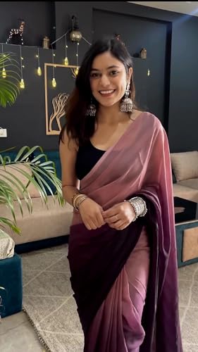 Image of Avantika Fashion Women's Amazing Plain Georgette Saree With Blouse Piece