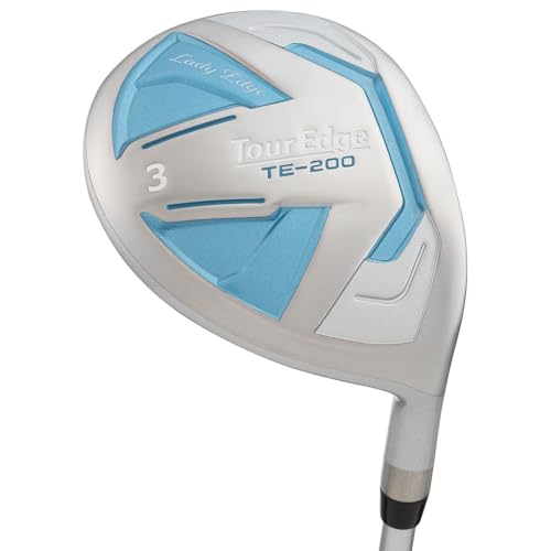 Tour Edge Womens TE-200 Lady Edge Complete Golf Package Set - Cart Bag - Cart Bag - WHT/SIL/LBLU - PETITE -1" - LEFT