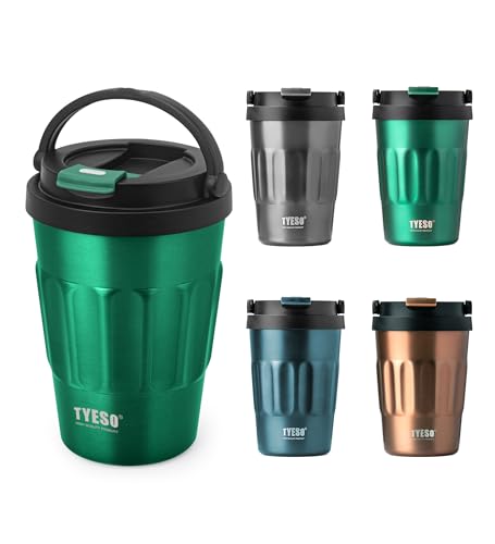 TYESO �^���u���[ �W�t�� �ۉ��ۗ� �n���h���t�� �R���r�j�R�[�q�[�J�b�v �X�e�����X �^��f�M �����^�� �����t�� 400ml �J�t�F���e �}�O�J�b�v ������ TS-8803 �O���[��