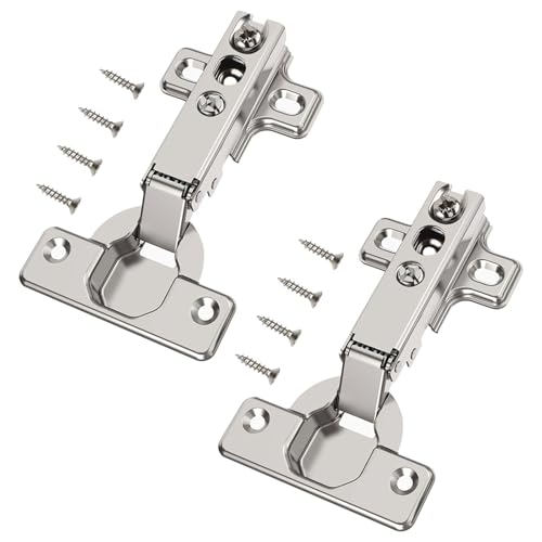 Image of CVIUYO 2Pack 26mm Cabinet Hinge, Concealed Full Overlay Hinges for Kitchen Door, Cupboard, Wardrobe, Closet & Bathroom Cabinets, Embedded Furniture with Screws