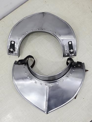 Gorget de armadura medieval de caballero con acabado artesanal 3