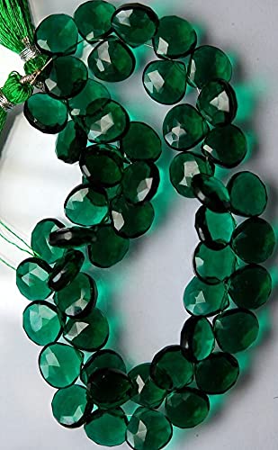 Quartz vert teal facetté 11mm briolette cœur pour perles de bijoux DIY