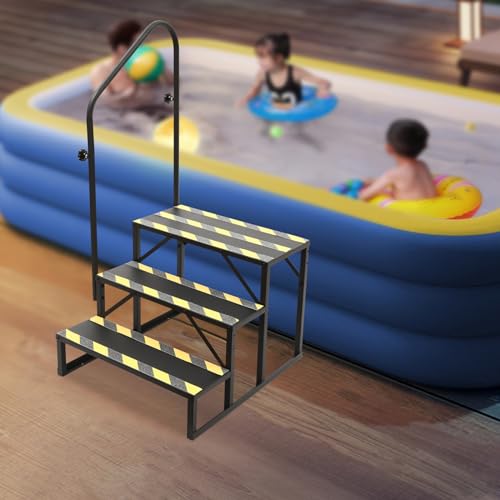 Escalera de 3 peldaños con barandales y carga 450 lbs miniatura 5