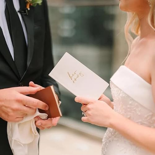 Vow Books His And Hers, Wedding Vow Books, Vow Renewal — Set Of 2 Wedding Vow Books His And Hers With 16 Pages — 6.9” X 3.8” Pu Leather Booklet Wedding Keepsake, His And Hers Gifts (Brown) #TOP1