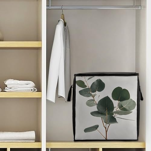 Sac de rangement couettes grand format motif feuilles d'eucalyptus - 7