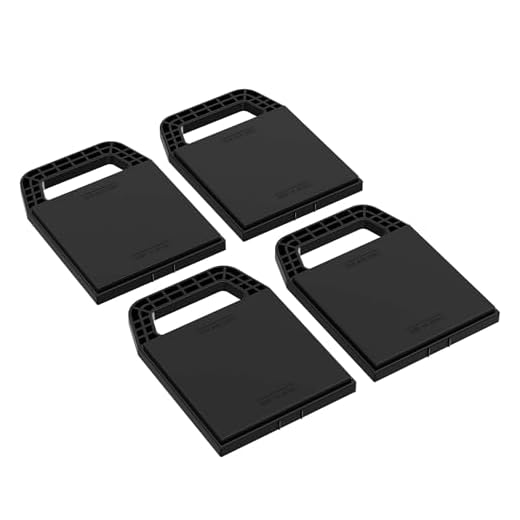 Wiltec Unterlegplatten Set für Stützblöcke, 225 x 165 x 20 mm, aus HDPE, 4 Stützplatten für Wohnwagen, Wohnmobil und Anhänger