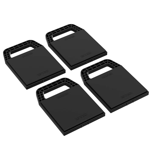Wiltec Unterlegplatten Set für Stützblöcke, 225 x 165 x 20 mm, aus HDPE, 4 Stützplatten für Wohnwagen, Wohnmobil und Anhänger