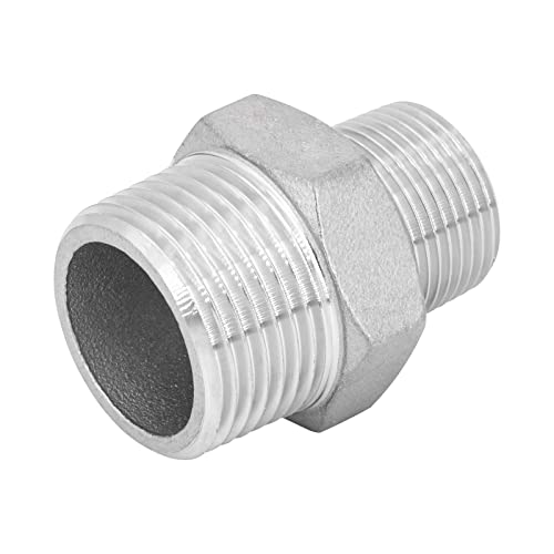 Conector con boquilla doble con racor de rosca macho de acero inoxidable Cover