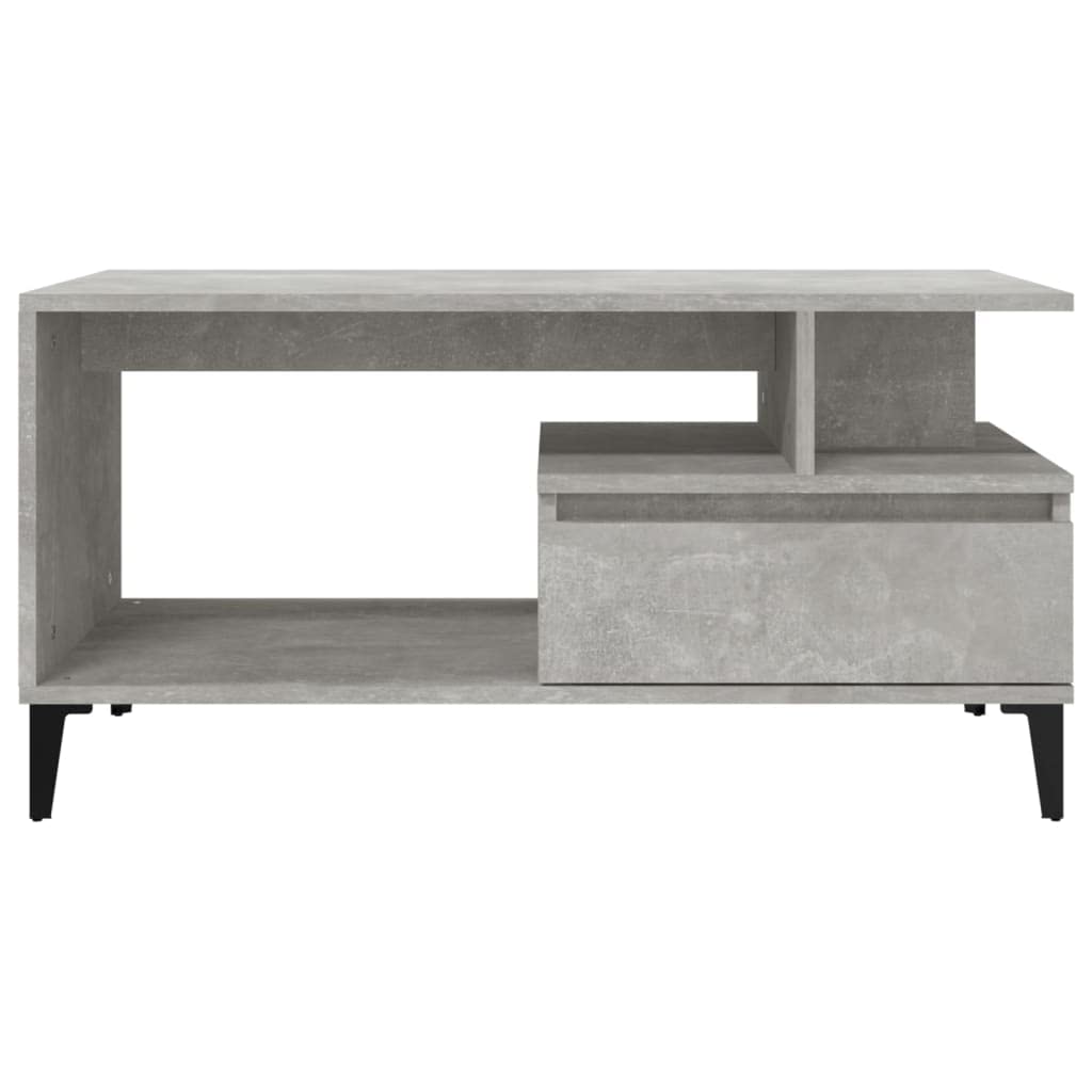 vidaXL Mesa de Centro Auxiliar Consola Mueble Salón Sala de Estar Oficina Sofá Comedor Almacenamiento Decoración Madera Contrachapada Gris Hormigón