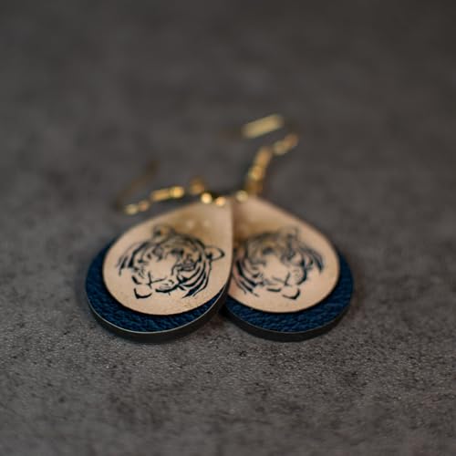 Black and Gold Tiger Earrings for Women School Spirit Teardrop Dangle Jewelry College High School Graduation Gift Handmade by The Painted Pug (Black Gold)4