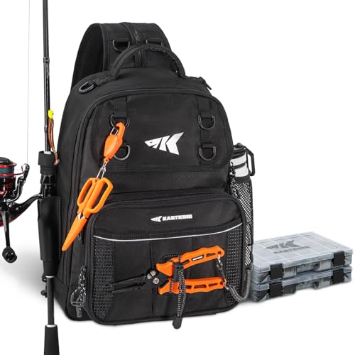 Image of KastKing BaitSpace Fishing Sling Bag, Fishing Backpack with Rod Holder