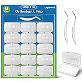VINSULLA Orthodontic Wax for Braces - 750 Precut Dental Wax Dots Braces Wax Strips,Safe for Kids & Adults,Wax for Dental Brackets & Aligners 15Pack