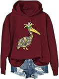 Sudadera con capucha de Mardi Gras Pelican Mardi Gras, sudadera Mardi Gras de Luisiana, camisas de Mardi Gras Pelican, Burdeos, M