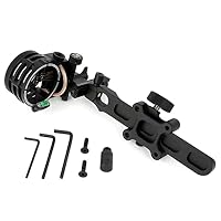 Wolfman Viseur 5 Pins 0.019 Fibre Optique Pour Arc à Poulies – Réglage Micro Précis, Lumière Visée, Compatible Main Droite/Gauche