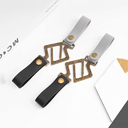 Molonbutterfly 4 Pack Leather S Hooks For Hanging - Rustic Brown, Heavy Duty, Multi-Purpose Hooks For Pots, Pans, Utensils, Camping Gear - Kitchen, Home, Rv, Outdoor Cooking (Black) #TOP6