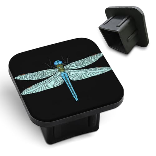 Tnomchey Cute Dragonfly Trailer Hitch Receiver Cover Cap Embroidered Butterfly Green Insect Wings Car 2