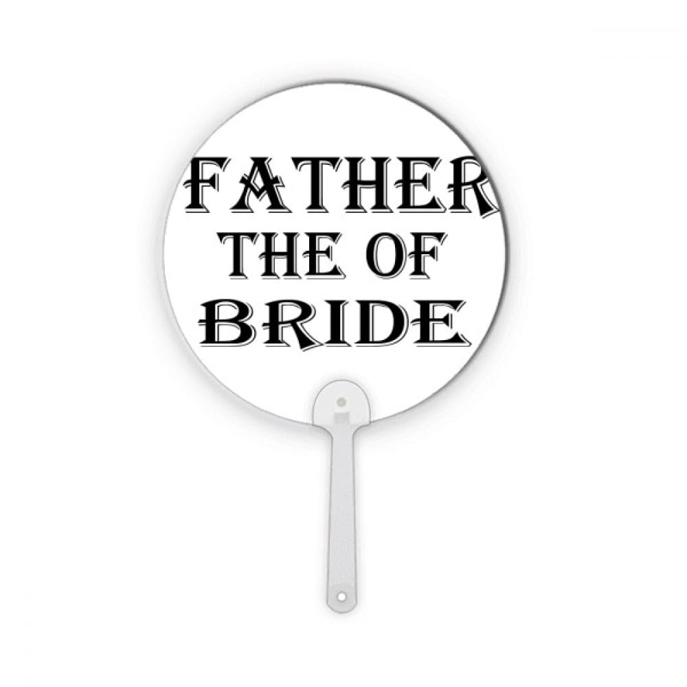 Éventail rond en plastique Bride Father's accessoire de mariage et objet souvenir de cérémonie