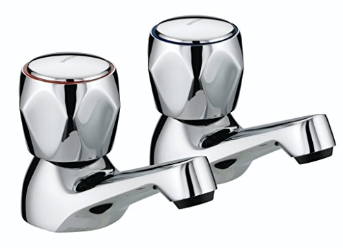 Bristan VAC 3/4 C MT Club Bath Taps with Metal Heads - Chrome Plated