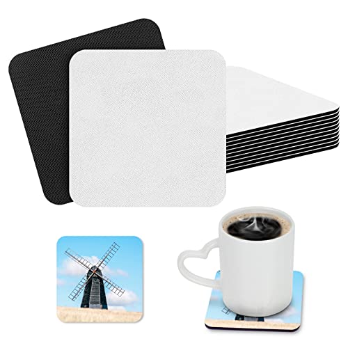 Lot de 10 sous-verres carrés vierges par sublimation - Pour sublimation, peinture, presse à chaud Cover