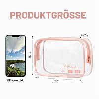 Aucuu Kulturtasche Transparent,2 Stück Kosmetiktasche Durchsichtig, wasserdichte PVC-Reise-Waschtaschen, TSA-zugelassene Make-up-Taschen, für Familie, Männer un Frauen – Ansicht 2