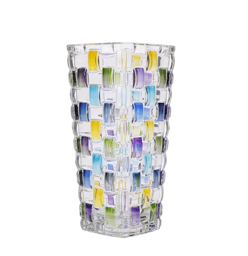 Magcolor Hand Painted Blue Woven Glass Vase -Crystal Flower Vase-